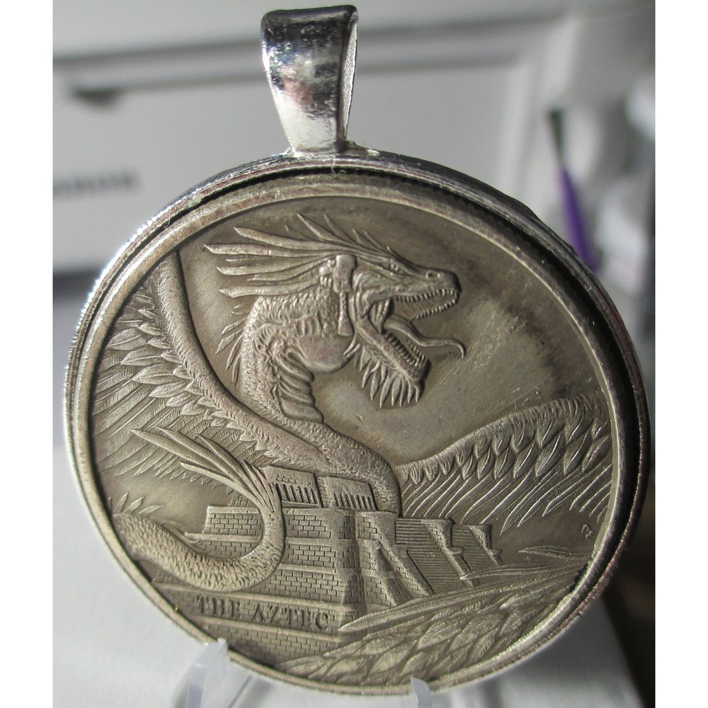 The Aztec Dragon Hobo Nickel Coin/Pendant  Antique High Relief Coin  Rare